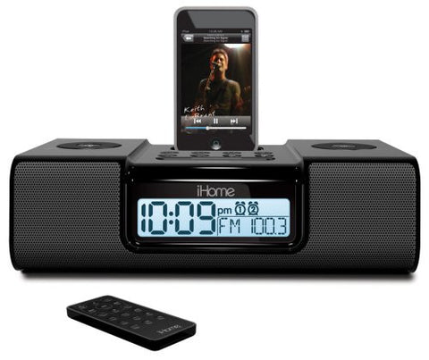 iHome iH9 Alarm Clock Speaker System with Dock for iPod (Black)